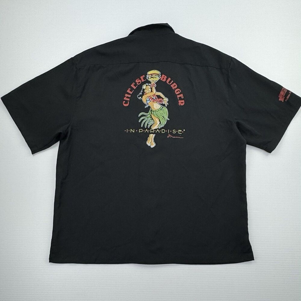 Cheeseburger In Paradise Maui XL Shirt Port Authority Button Camp Logo